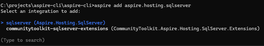 Add a new Aspire hosting integration package