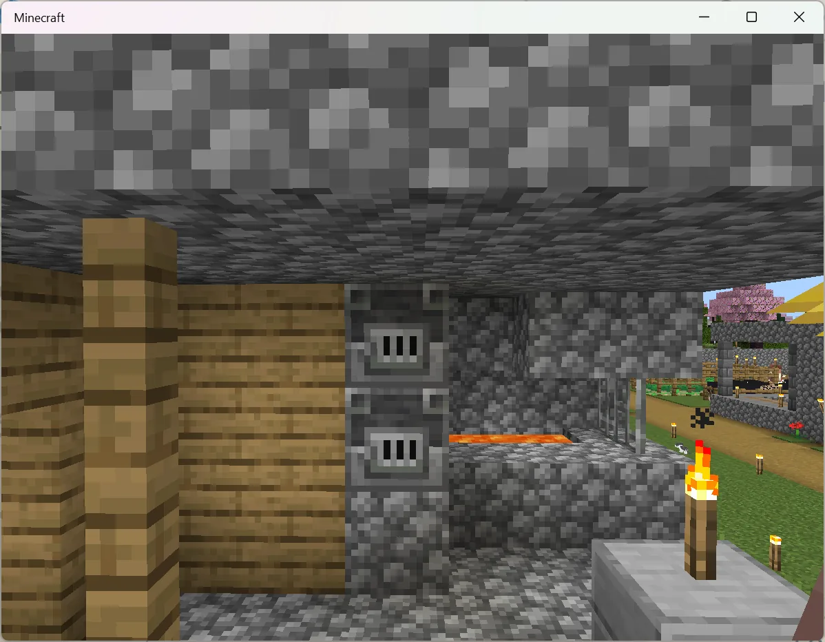 Village 1&rsquo;s Forge - with blast furnaces and lava