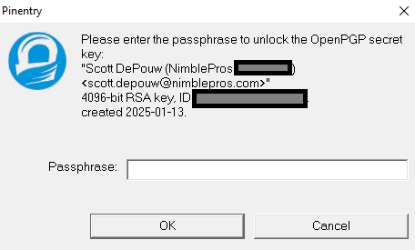 Screenshot: Passphrase Prompt